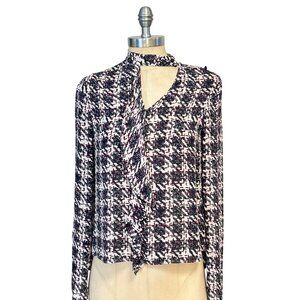 Derek Lam 10 Crosby Womens Silk Long Sleeve Printed Blouse size 2